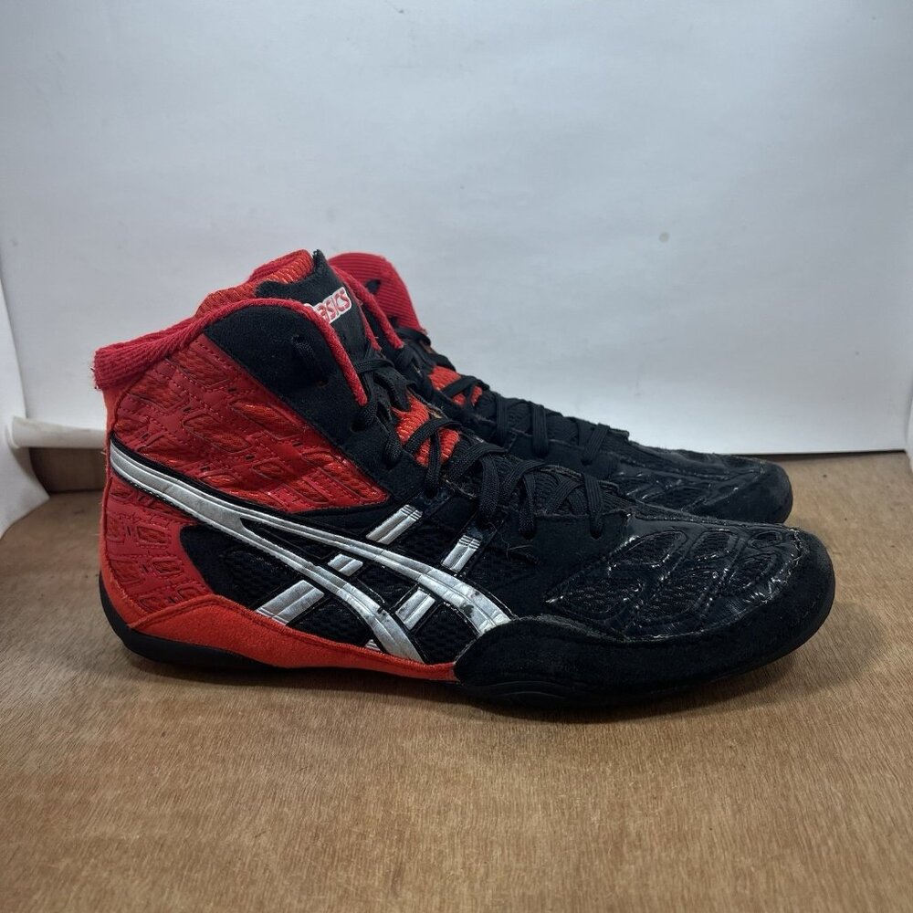 ASICS Split Second Men’s Size 12 Black Red Wrestling Shoe J203Y
